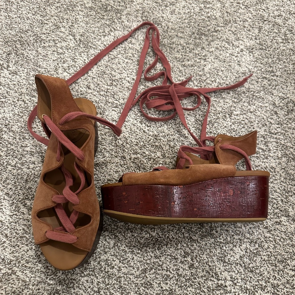 SeeByChloe platform lace up heels